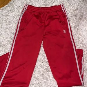 red adidas pants